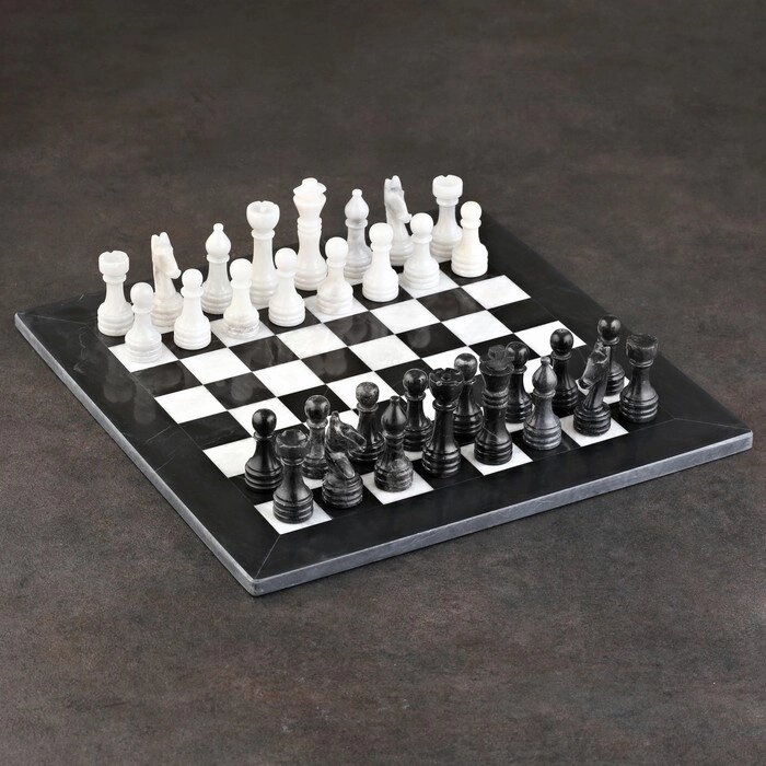 Шахматы 'Элит', белый/черный,  доска 40х40 см, оникс от компании Интернет-магазин "Flap" - фото 1