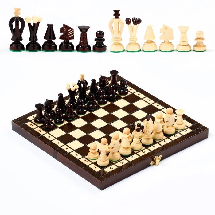 Шахматы польские Madon 'Королевские', 28 х 28 см, король h6 см, пешка h-3 см от компании Интернет-магазин "Flap" - фото 1