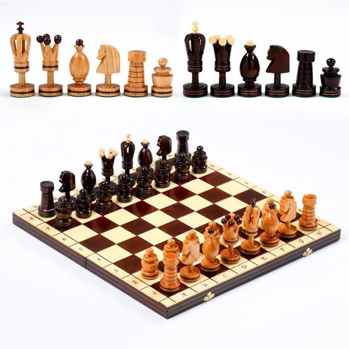 Шахматы польские Madon 'Королевские', 49 х 49 см, король h-12 см , пешка h-6 см от компании Интернет-магазин "Flap" - фото 1