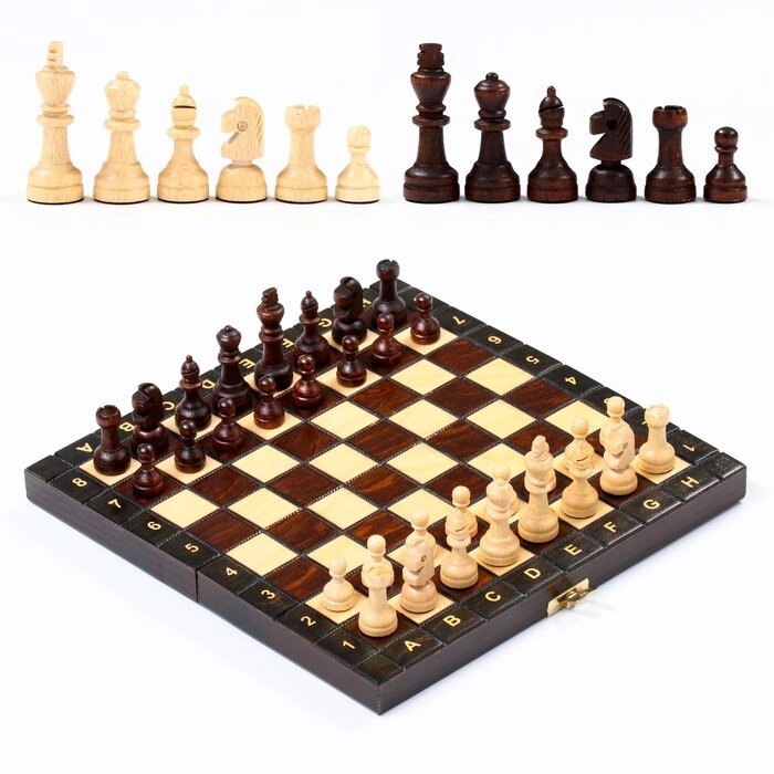 Шахматы польские Madon, ручная работа, 27 х 27 см, король h-6 см. пешка h-2.5 см от компании Интернет-магазин "Flap" - фото 1