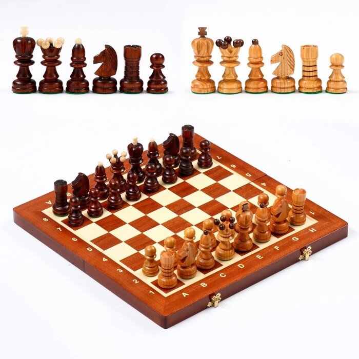 Шахматы польские Madon 'Жемчуг', 40.5 х 40.5 см, король h-8.5 см, пешка h-5 см от компании Интернет-магазин "Flap" - фото 1