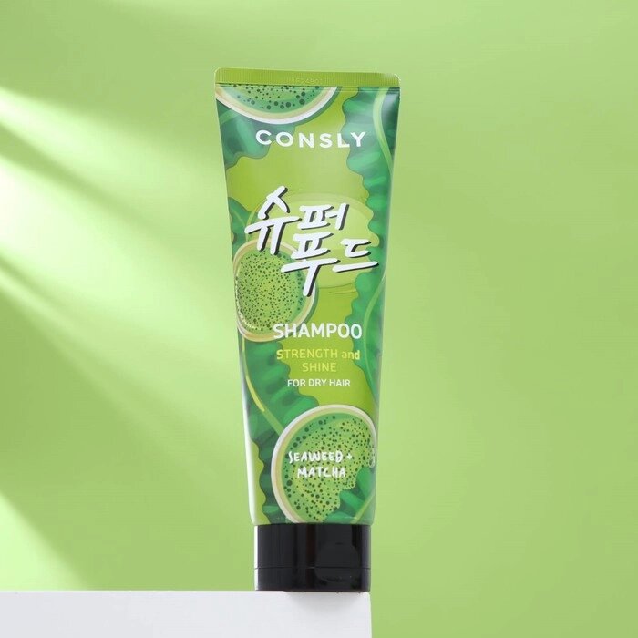 Шампунь Consly, с экстрактами водорослей и зеленого чая Матча, для силы и блеска волос, 250 мл (комплект из 2 шт.) от компании Интернет-магазин "Flap" - фото 1