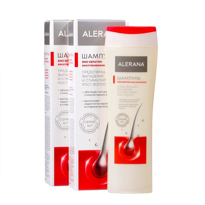 Шампунь для волос Алерана био кератин, восстанавливающий, 2 флакона по 250 мл от компании Интернет-магазин "Flap" - фото 1