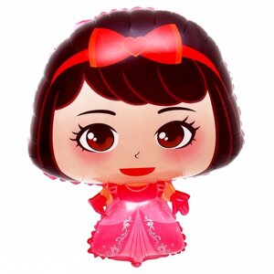 Шар фольгированный 24'Девочка с большими глазами'цвет розовый (комплект из 5 шт.)