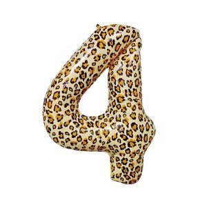 Шар фольгированный 32' Цифра 4, цвет леопард