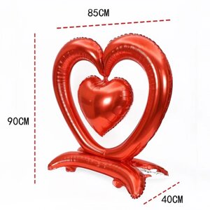 Шар фольгированный 36'Сердце'на подставке, красный