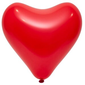 Шар латексный 12'сердце, стандарт, набор 50 шт., цвет красный