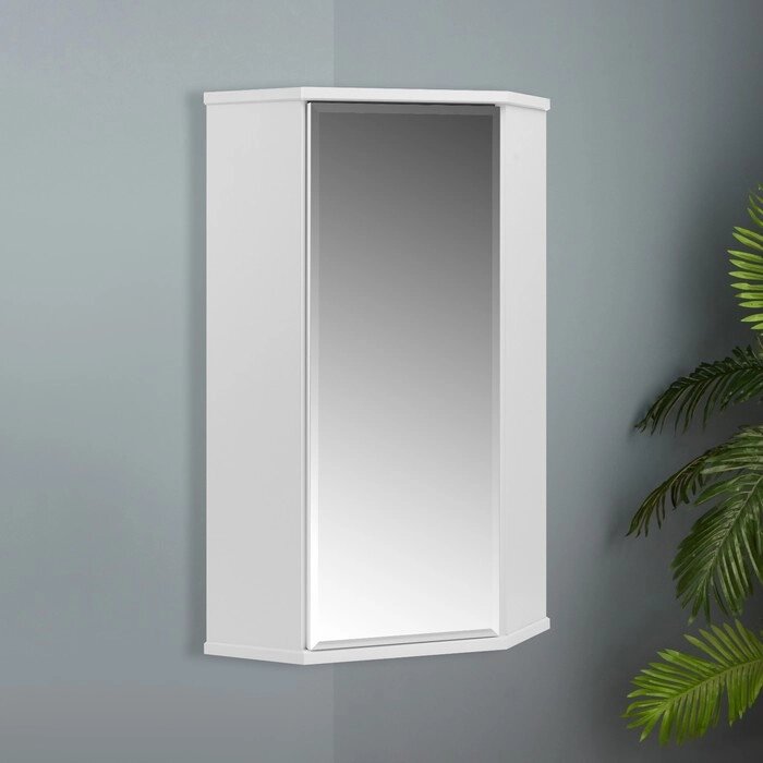 Шкаф навесной для ванной комнаты угловой 'ПШ' с зеркалом, 48 х 34 х 73 см от компании Интернет-магазин "Flap" - фото 1