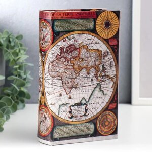 Шкатулка-книга дерево 'Карта Колумба' кожзам 21х13х5 см