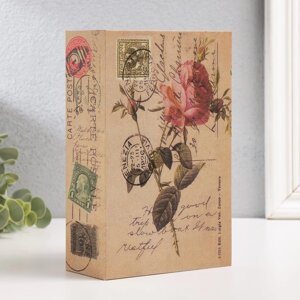Шкатулка книга пластик, металл 'Розовая роза' 5,5х12х18 см