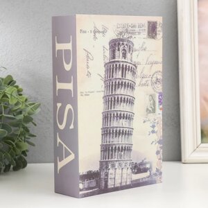 Шкатулка сейф книга пластик, металл 'Пизанская башня' 5,5х15,5х24 см