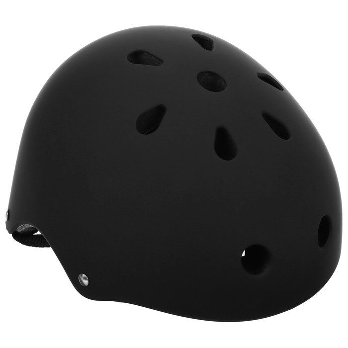 Шлем защитный детский ONLYTOP, с регулировкой, обхват 55 см, цвет чёрный от компании Интернет-магазин "Flap" - фото 1