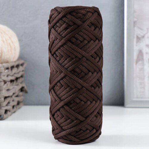 Шнур для вязания 100 полиэфир, ширина 4 мм 50м (шоколад)