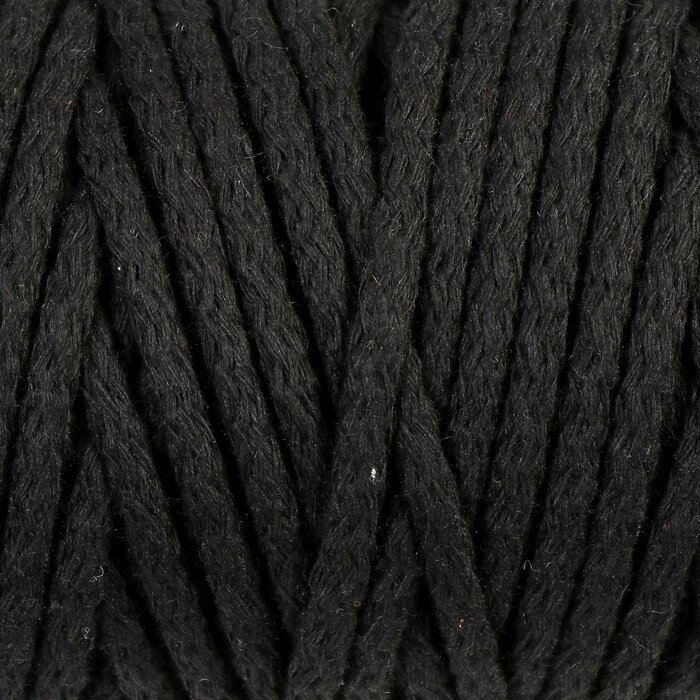 Шнур для вязания 'Пухлый' 100 хлопок ширина 5мм 100м (черный) от компании Интернет-магазин "Flap" - фото 1