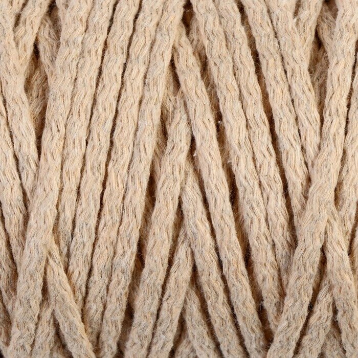 Шнур для вязания 'Пухлый' 100 хлопок ширина 5мм 100м (песочный) от компании Интернет-магазин "Flap" - фото 1