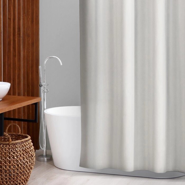 Штора для ванны SAVANNA 'Классика', с люверсами, 180x180 см, полиэстер, цвет бежевый от компании Интернет-магазин "Flap" - фото 1