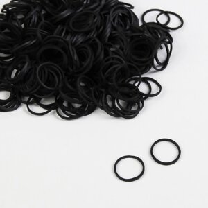 Силиконовые резинки для волос, набор, d 1,5 см, 50 гр, цвет чёрный