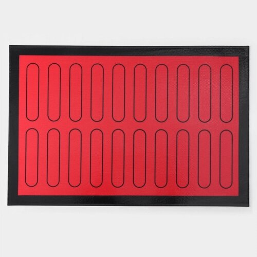 Силиконовый коврик армированный 'Эклер'60x40 см, цвет красный