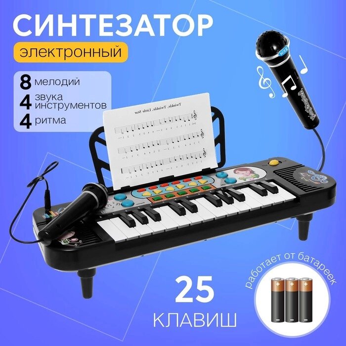 Синтезатор 'Играй и пой', 25 клавиш, микрофон, работает от батареек от компании Интернет-магазин "Flap" - фото 1