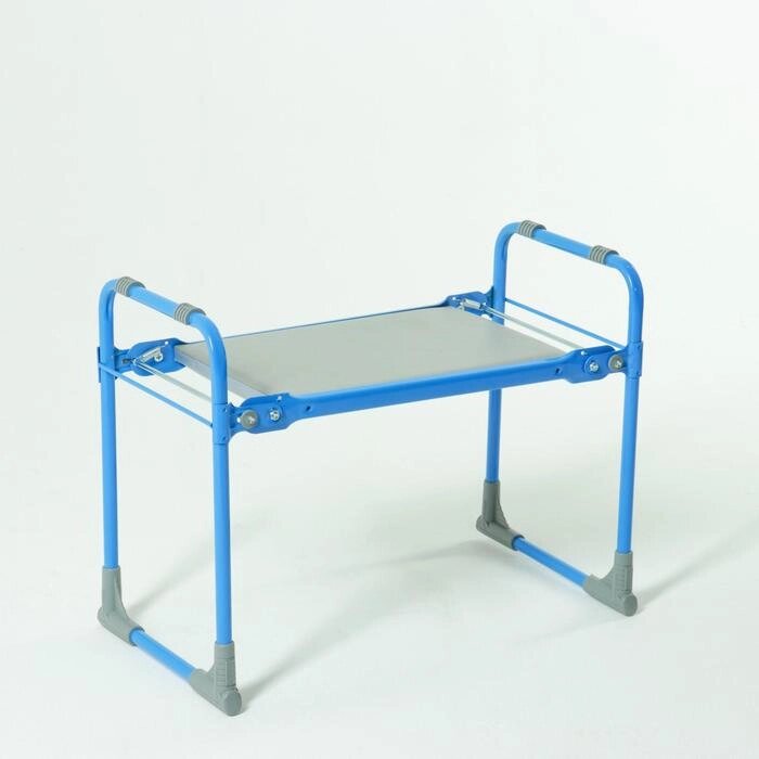 Скамейка-перевёртыш садовая 56х30х42,5 см, голубая, макс. нагрузка 100 кг, с мягким сиденьем от компании Интернет-магазин "Flap" - фото 1