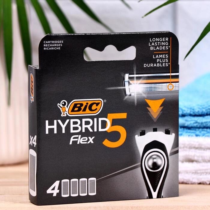 Сменные кассеты BIC Hybrid 5 Flex, 5 лезвий, 4 шт. от компании Интернет-магазин "Flap" - фото 1