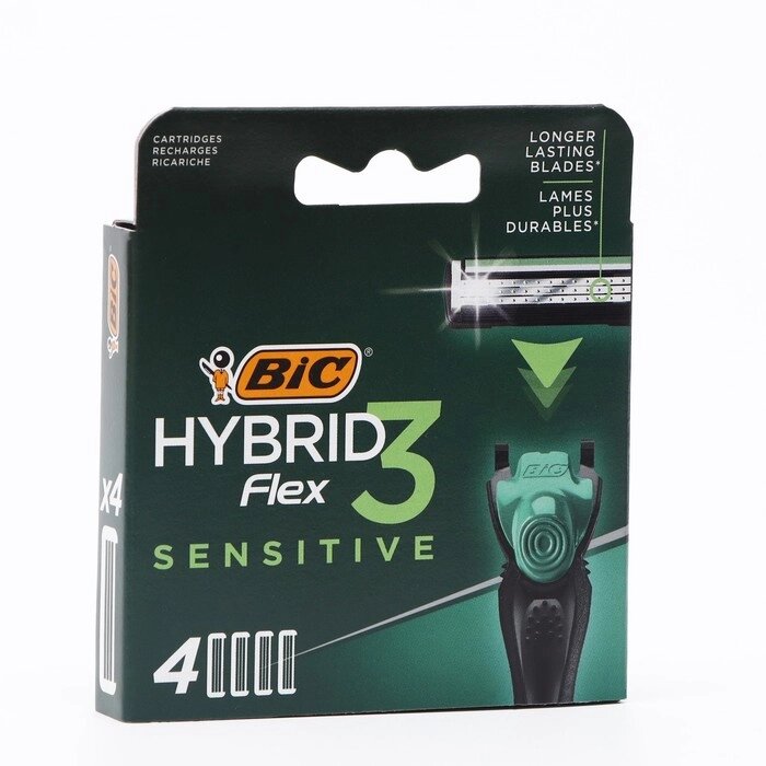 Сменные кассеты для бритья BIC Hybrid 3 Sensitive, 4 шт. от компании Интернет-магазин "Flap" - фото 1