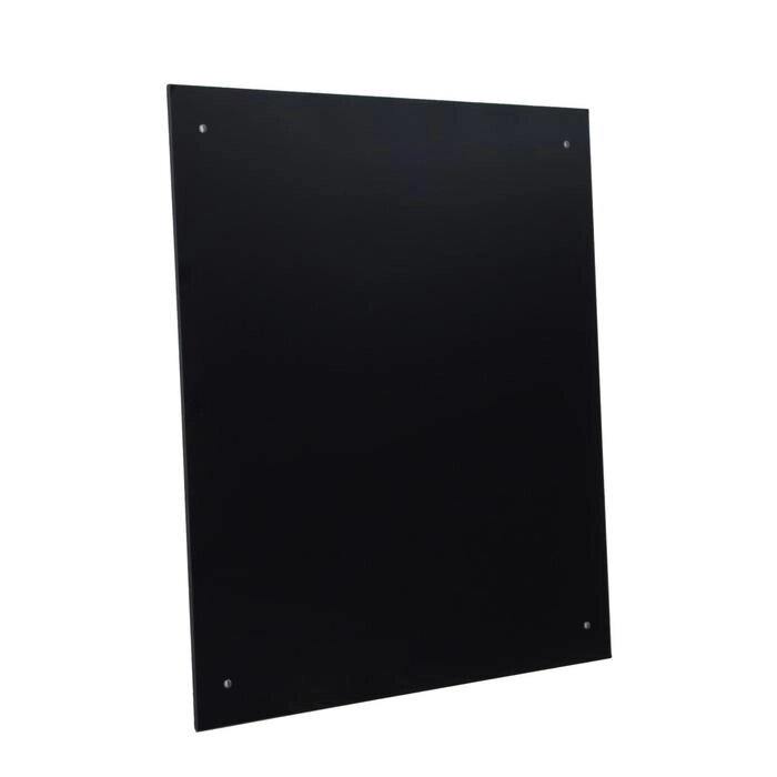 Стеклянная панель 600х600х4 мм черная, с креплением от компании Интернет-магазин "Flap" - фото 1