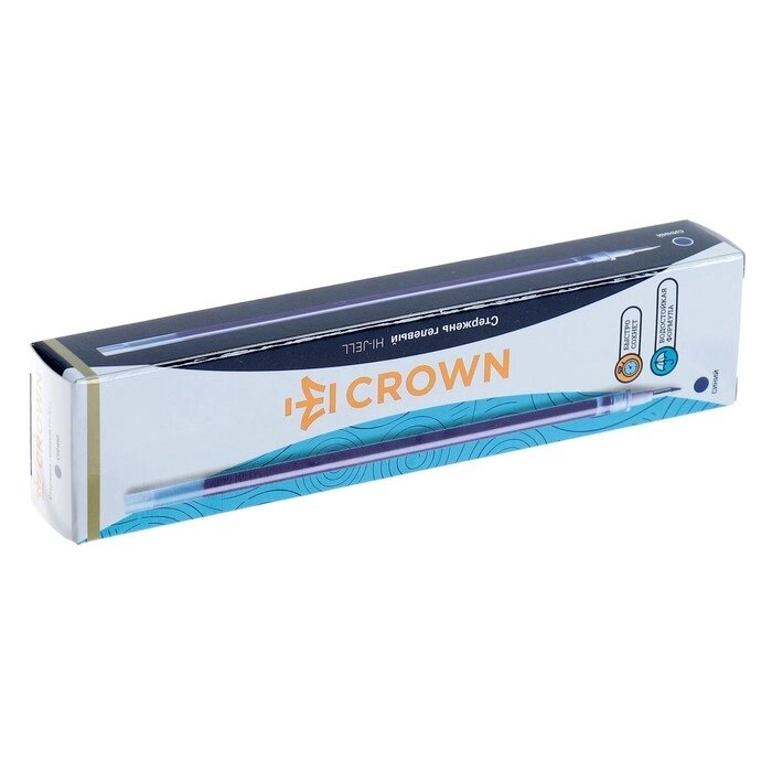 Стержень гелевый 0,5 мм, Crown 'Hi-Jell', 138 мм, чернила синие (комплект из 12 шт.) от компании Интернет-магазин "Flap" - фото 1