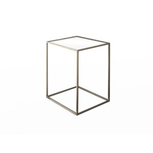 Стол журнальный 'Куб'310х310х430, металл, стекло, золотой