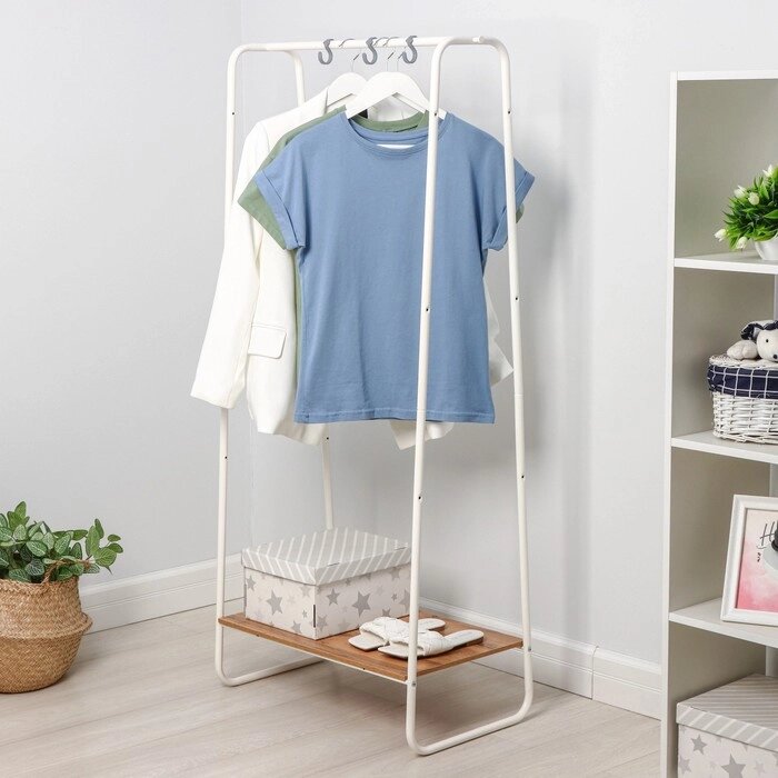 Стойка для одежды 'Скандинавия 21', 69x38,5x147 см, цвет белый от компании Интернет-магазин "Flap" - фото 1
