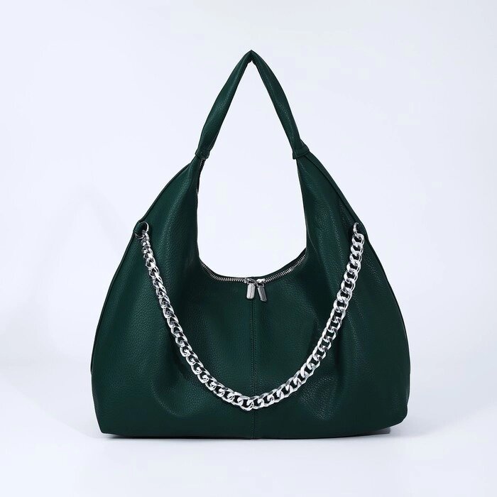 Сумка-мешок на молнии, наружный карман, цвет зелёный от компании Интернет-магазин "Flap" - фото 1
