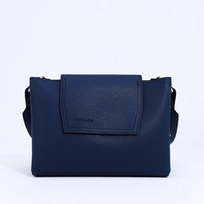 Сумка-мессенджер L-Craft на магните, наружный карман, цвет синий от компании Интернет-магазин "Flap" - фото 1