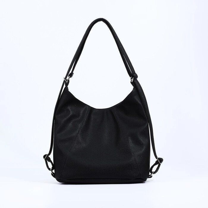 Сумка женская мешок на молнии, цвет чёрный от компании Интернет-магазин "Flap" - фото 1