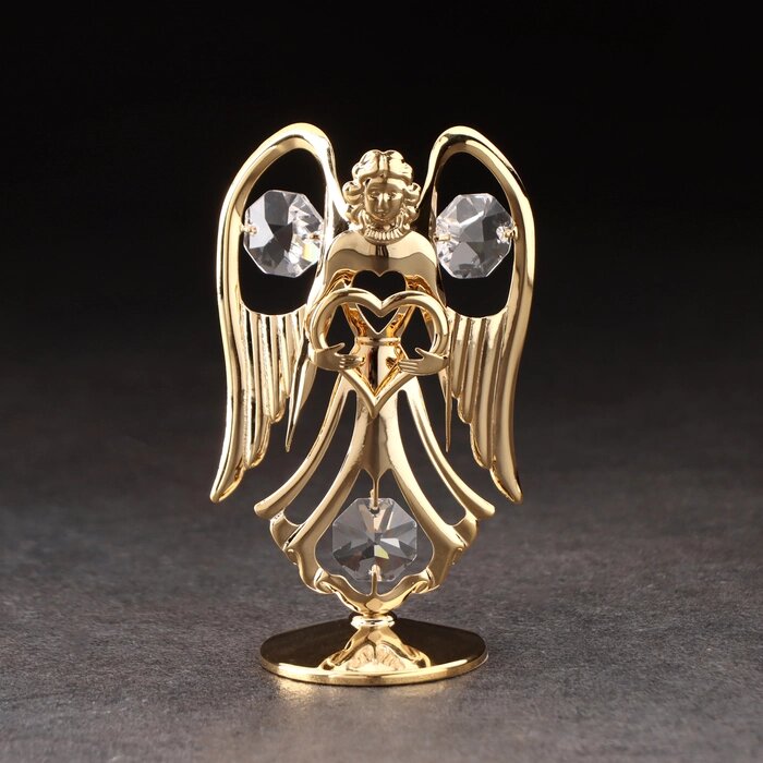 Сувенир 'Ангел с сердцем', на подставке, с хрусталиками, 5х4х9 см от компании Интернет-магазин "Flap" - фото 1