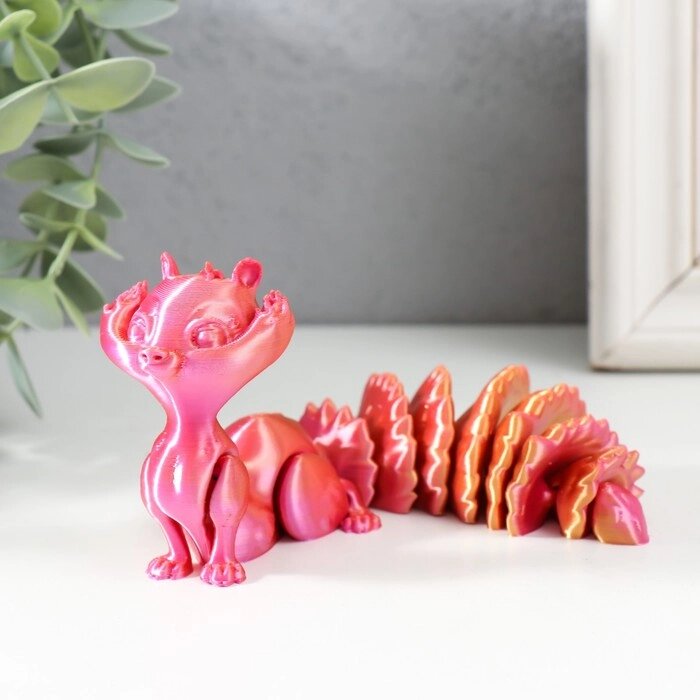Сувенир-антистресс 'Белка Бэлла' 15,5х4х6,5 см, розовый хамелеон от компании Интернет-магазин "Flap" - фото 1