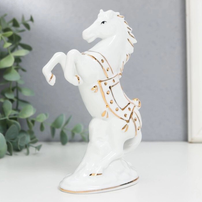 Сувенир керамика 'Белый конь на дыбах' с золотом,  15 см от компании Интернет-магазин "Flap" - фото 1