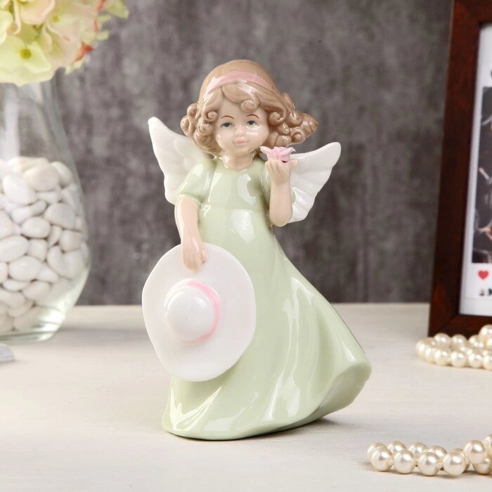 Сувенир керамика 'Девочка-ангел в цветном платье с шляпкой' МИКС 14х8,5х6,5 см от компании Интернет-магазин "Flap" - фото 1