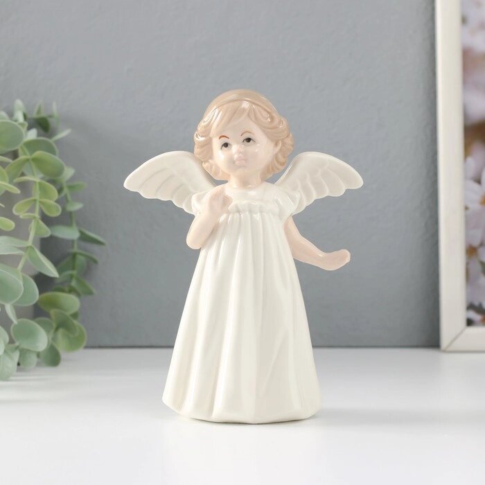 Сувенир керамика 'Девочка-ангел в платье с рюшами и ободком' 10,3х6,5х15 см от компании Интернет-магазин "Flap" - фото 1