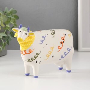 Сувенир керамика 'Корова с косынкой' разноцветные спиральки 15,8х5,6х12,3 см