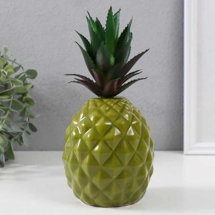 Сувенир керамика 'Зелёный ананас' 10х10х22 см от компании Интернет-магазин "Flap" - фото 1
