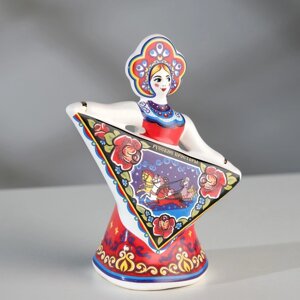 Сувенир-колокольчик 'Кукла платье-колокольчик'гжель, 11 см, керамика 9796994
