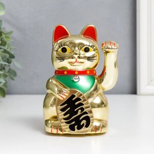 Сувенир кот пластик 'Манэки-нэко' h12 см
