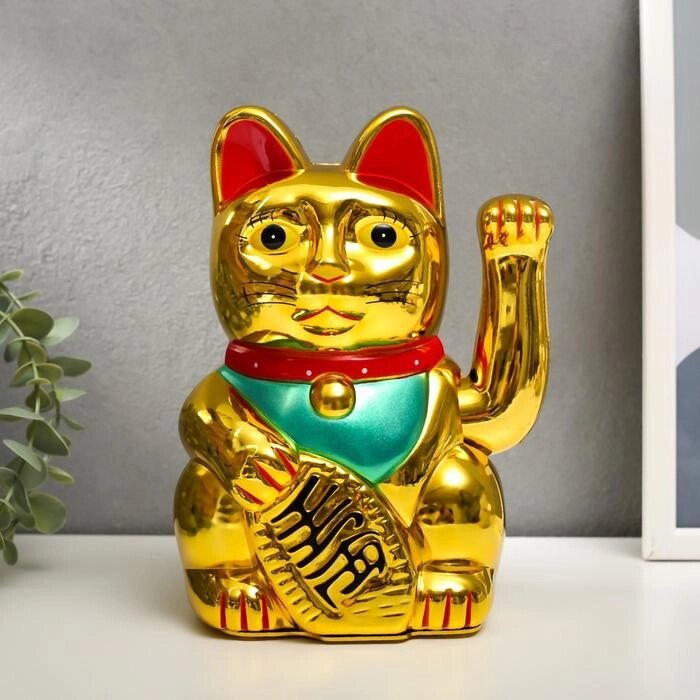 Сувенир кот пластик 'Манэки-нэко' h21 см от компании Интернет-магазин "Flap" - фото 1