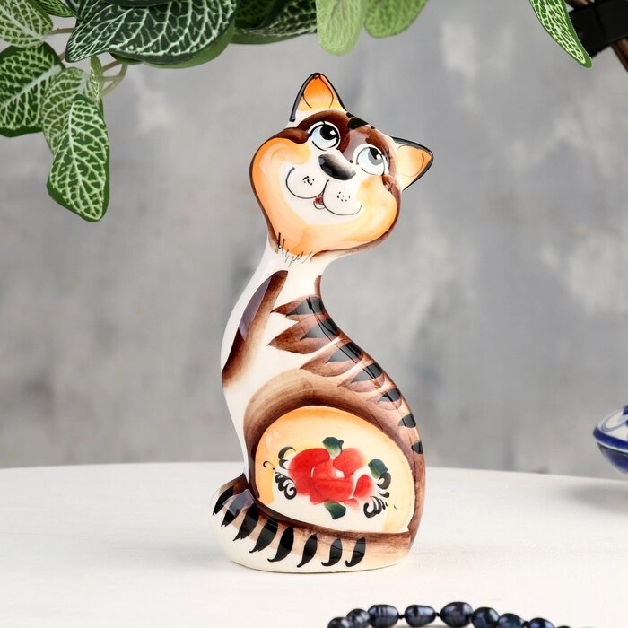 Сувенир ' Кот с кошкой на удачу', гжель цвет от компании Интернет-магазин "Flap" - фото 1