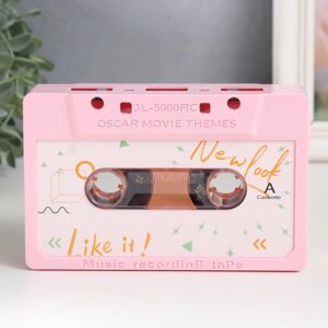 Сувенир музыкальный механический 'Аудиокассета. Розовый стиль' 17х11х5 см