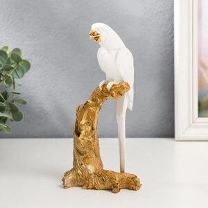 Сувенир полистоун 'Белый попугай Ара на золотом дереве' 20х7х10,5 см