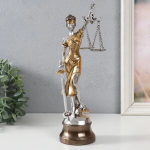 Сувенир полистоун 'Богиня Фемида с весами правосудия' 8х8х27,7 см