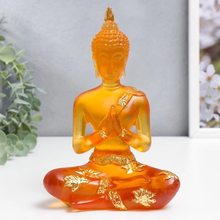 Сувенир полистоун 'Будда Анджали Мудра - молитва' оранжевый 18х12х6 см от компании Интернет-магазин "Flap" - фото 1