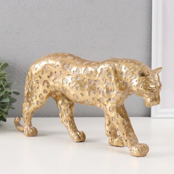 Сувенир полистоун 'Леопард' золото 32х6,5х16 см от компании Интернет-магазин "Flap" - фото 1