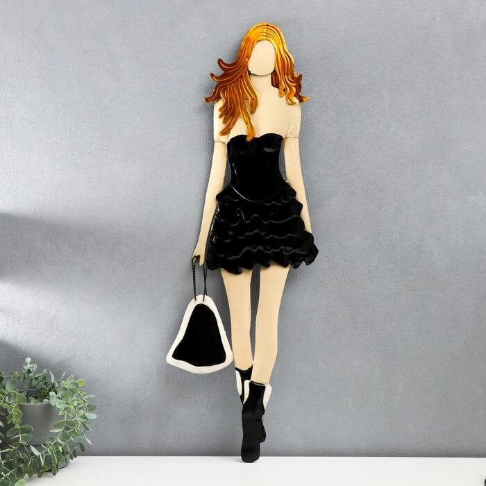 Сувенир полистоун настенный декор 'Девушка в маленьком чёрном платье' 79,5х2,5х27 см от компании Интернет-магазин "Flap" - фото 1